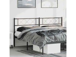 Vidaxl Cabeceira De Substituição 180 Cm Metal Preto