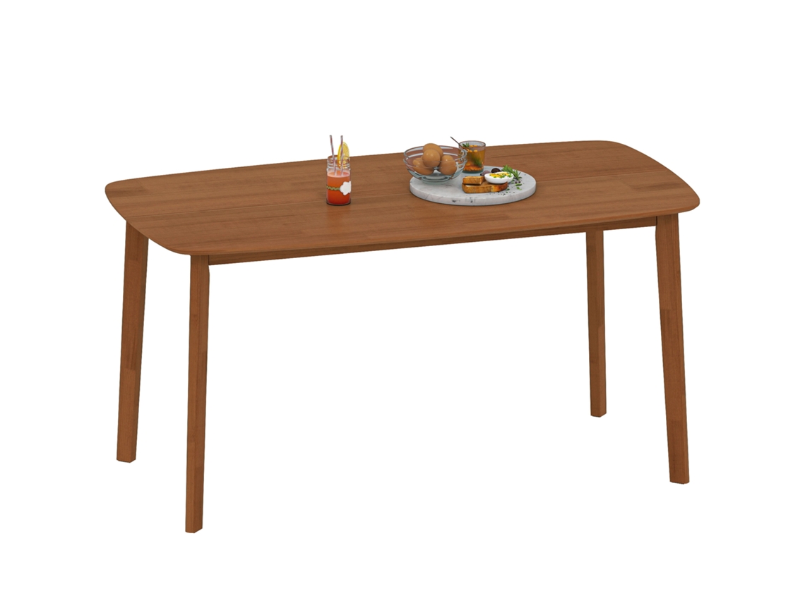 Mesa de Jantar. no Estilo do Interior. Superfície Envernizada. Madeira. 150 X 80 Cm. Marrom Ge