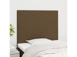 Vidaxl Cabeceira 90x5x118/128 Cm Tecido Castanho Escuro