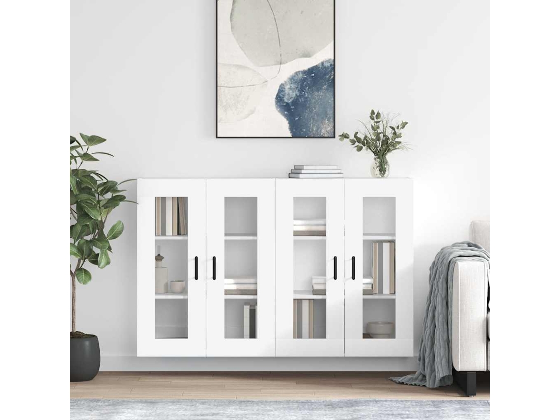 Vidaxl Móveis De Parede 2 Pcs Derivados De Madeira Branco