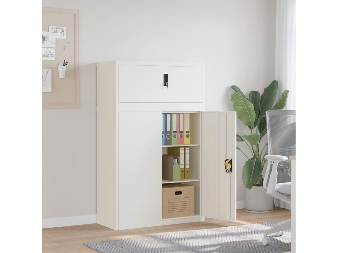 Vidaxl Arquivador 90x40x145 Cm Aço Branco