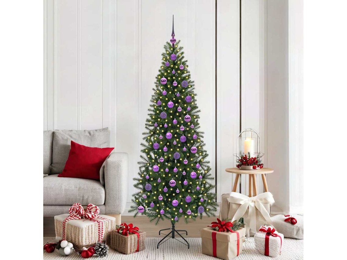 Vidaxl Árvore De Natal Artificial Com 300 Leds Verde 180 Cm Pe E Pvc