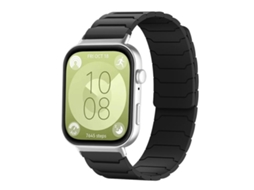 Bracelete preto para Huawei Watch Fit 4 em silicone com fecho magnético XIAOMOYU