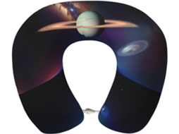 Travesseiro de Viag Cosmic Saturn em Espuma Viscoelástica Suporte Confortável Formato U para o Pescoço 100 %