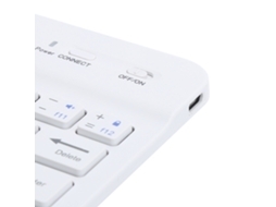 Mini Teclado Bluetooth Portátil 59 Teclas Tablet Computador Acessórios Branco 7 Pol Hb028 Slowmoose