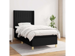 Vidaxl Cama Com Molas/colchão 80x200 Cm Tecido Preto