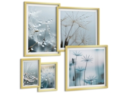 Conjunto De Pinturas Motivos Vegetais Gotas De Água Espelharte (5 Peças)