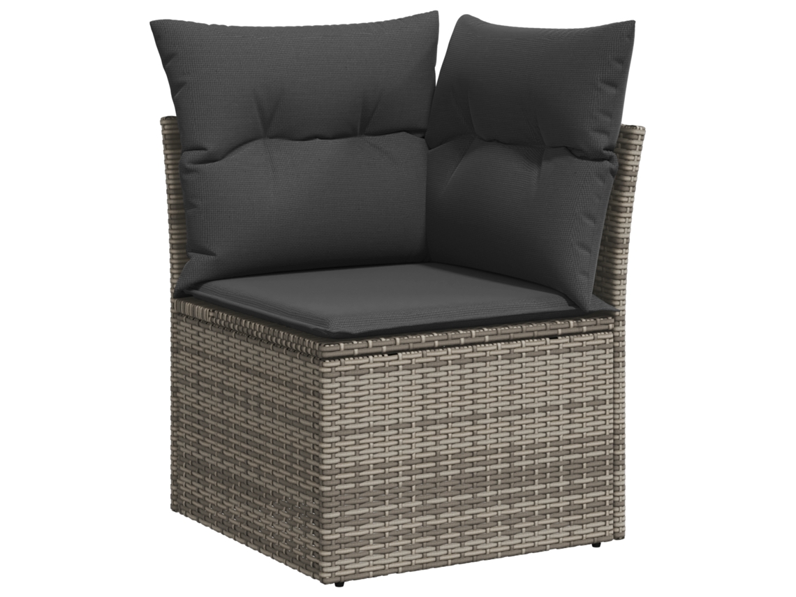 Conjunto 9 Sofá De Jardim Vidaxl Cinzento Vime Pe (100 X 100 X 71 Cm)