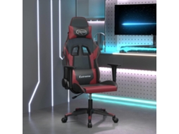 Vidaxl Cadeira Gaming Couro Artificial Preto E Vermelho Tinto