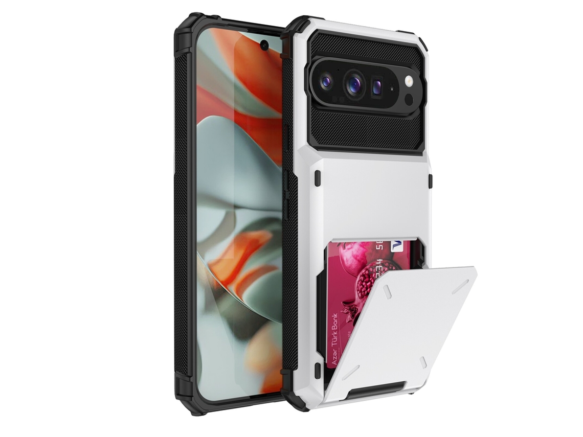 Capa Para Google Pixel 10/10 Pro Antichoque Com Porta-cartões Branco Czhhmart