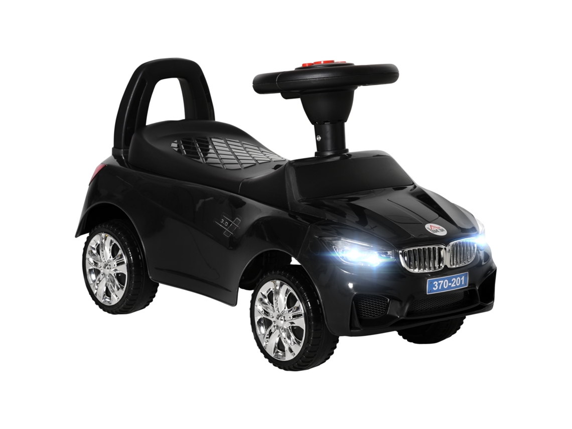 Carro Infantil Com Volante, Faróis E Música Integrada, Pp E Carro Infantil Em Metal, 63,5x28x36 Cm, Preto-tx