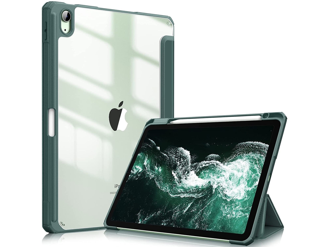 Capa Protetora De Alta Transparência Para Tablets E Revestimento Resistente A Impactos.verde Meia Noite Ipad 10.2 Ushion