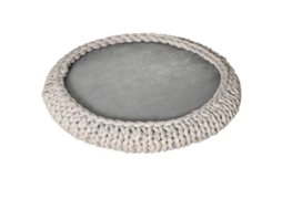 Cama Redonda para Cachorro e Gato com Bordas e Almofada Elevadas em Veludo 93x15cm Cinza