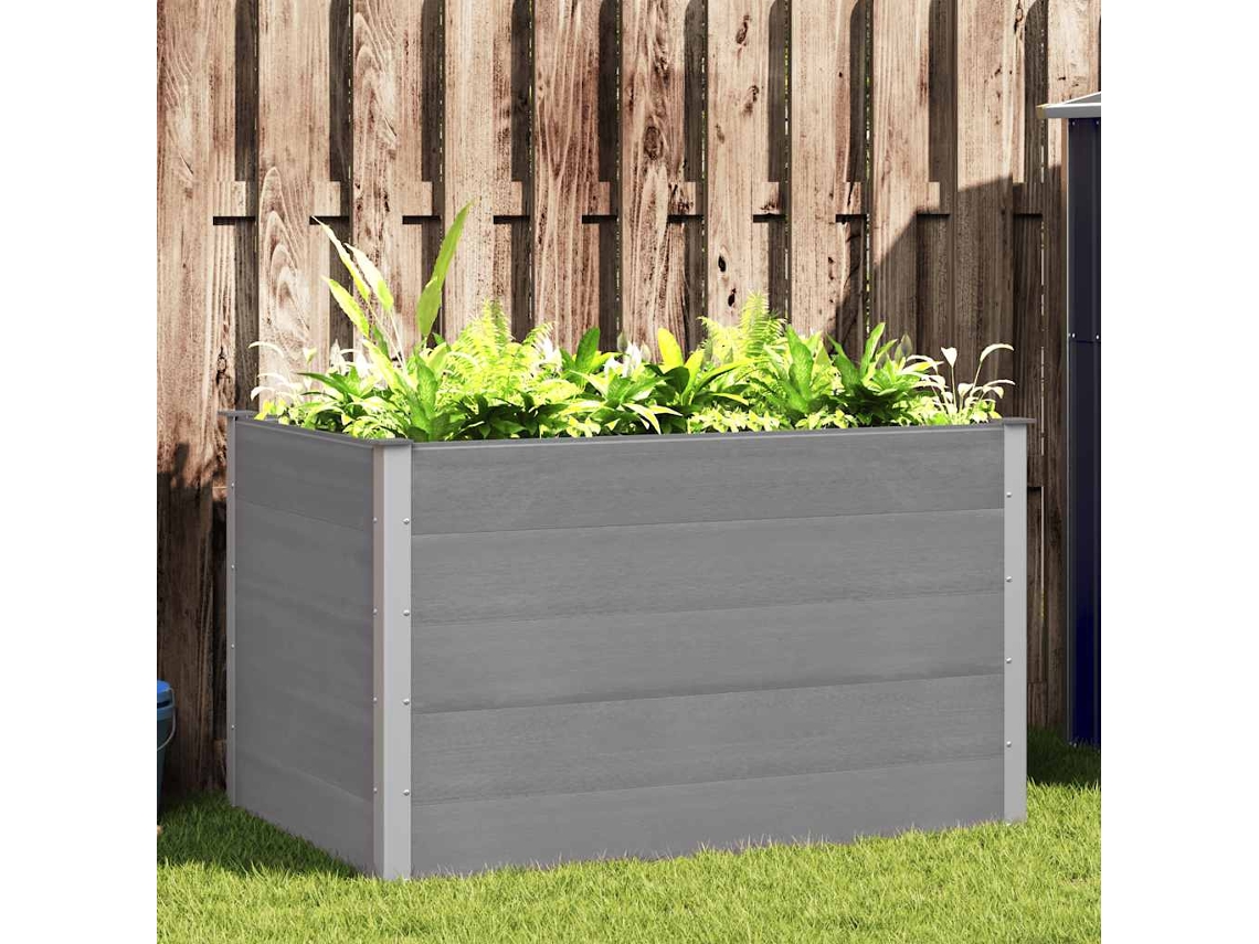 Vidaxl Canteiro Elevado Para Jardim Wpc 150x100x91 Cm Cinzento