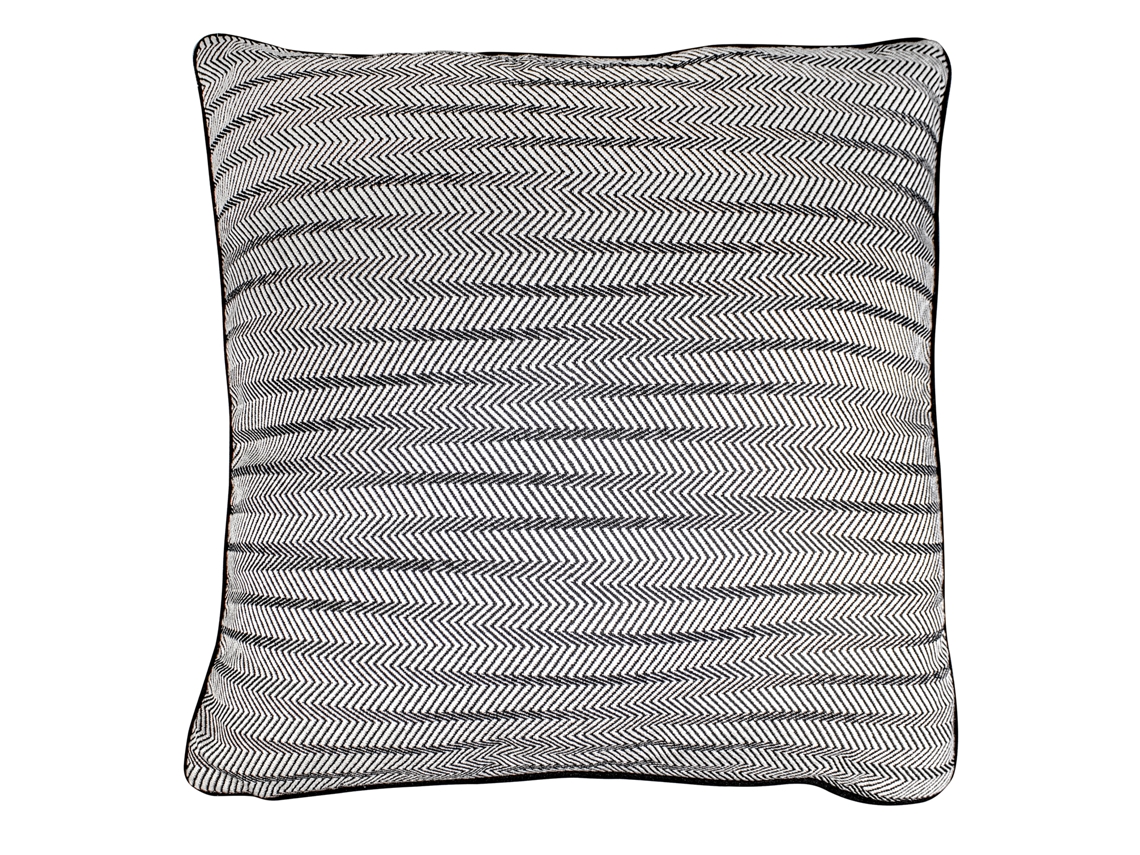 Almofada com Enchimento Estampada Zigzag KUATÉH Breda 60X60 Cm Preto e Branco