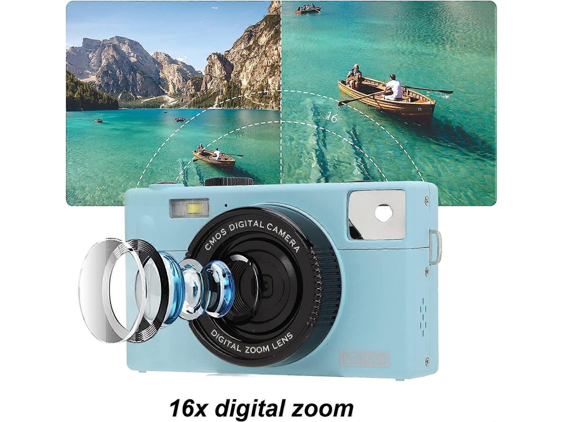 Câmara Digital Compacta 24mp Full Hd 1080p Com Zoom 16x E Ecrã Lcd De 3 Polegadas