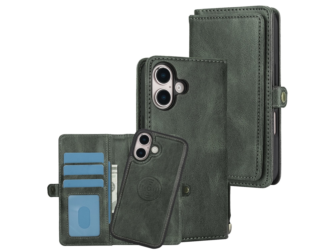 Capa Carteira Hanman Com Fecho Magnético E Compartimentos Para Cartões Para Iphone 17