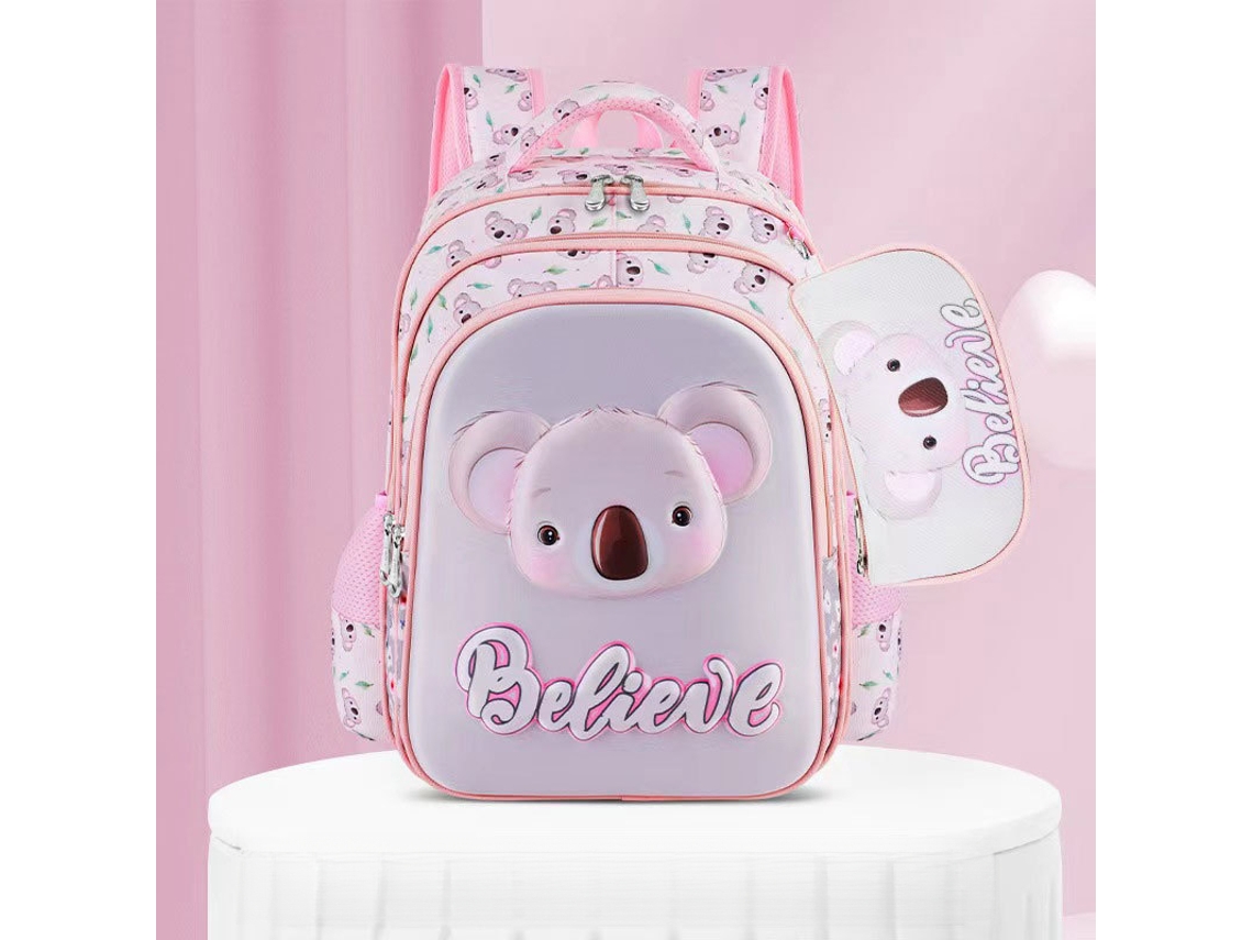 Conjunto de Mochila Escolar Infantil com Estojo (coala) CUICH
