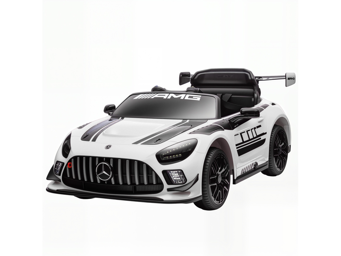 Carro Elétrico Infantil Mercedes AMG Gt3 Evo MARCA com controle remoto, motor duplo, música, rodas auxiliares