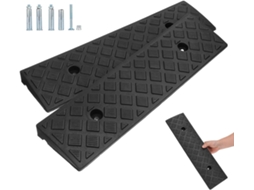 Rampa De Borracha Antiderrapante Para Calçada, Para Carros E Pedestres, Conjunto Com 2 Unidades.