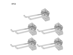 5pcs Rack De Almacenamiento De Herramientas Con Ganchos De Pizarra Perforada Montado En Pared Para Garaje (100x6mm)