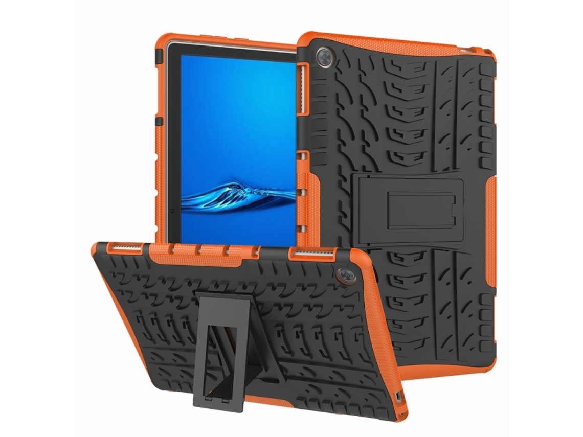 Capa Híbrida Tpu‑pc Textura Pneu Halinuia Com Suporte Para Huawei Mediapad M5 Lite 10,1 Polegadas