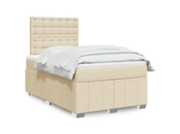 Vidaxl Cama Boxspring Com Colchão 120x190 Cm Tecido Cor Creme
