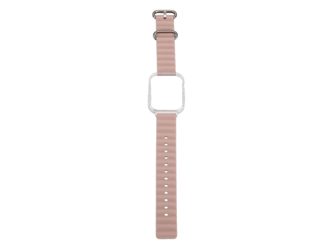 Pulseira de Silicone com Capa Bumper para Watch Fit 3 Ajustável Dusty Roseate