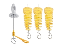 Cortador De Batata Em Espiral, Fatiador Em Espiral Manual Reutilizável De Aço Inoxidável Com 4 Peças, Corte Uniforme, Fácil De Usar. Everley891