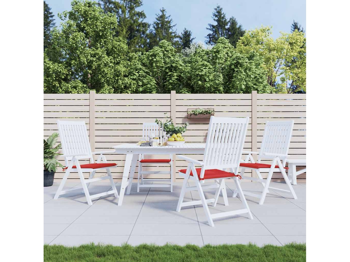 Vidaxl Almofadões P/ Cadeiras Jardim 4pcs 40x40x3 Cm Oxford Vermelho