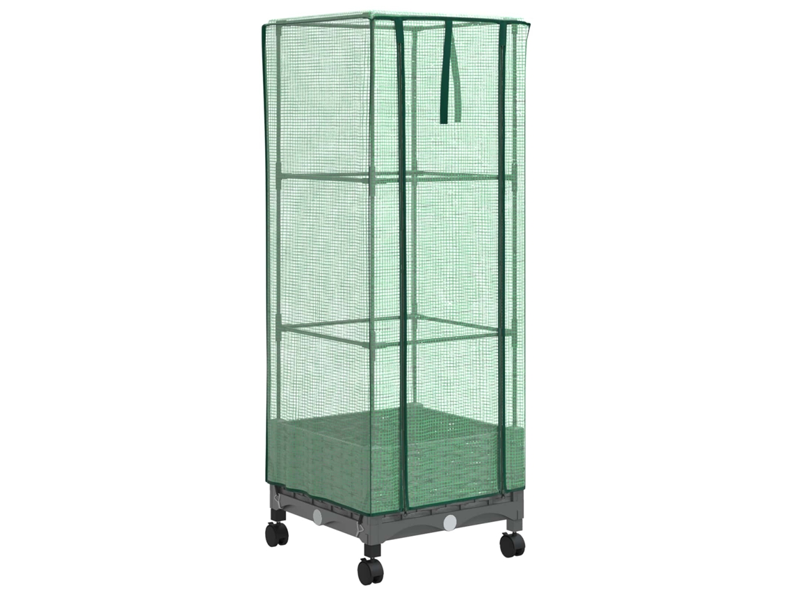 Conjunto 1 Vaso De Jardim Vidaxl Cinzento-claro Polipropileno (40 X 40 X 129 Cm)
