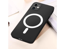 Capa Magsafe Para Iphone 12 Soft Touch Mate Bordas Elevadas Preto Lalamoli