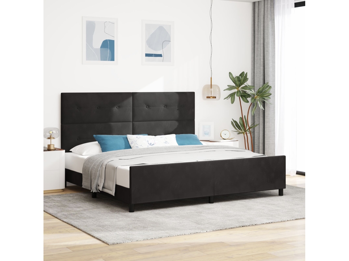 Cama Lovely Home Veludo Preto (200x200)
