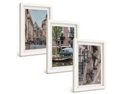 Composição De Quadros Vistas Urbanas De Edifícios Espelharte (3 Peças 20x30 Cm)