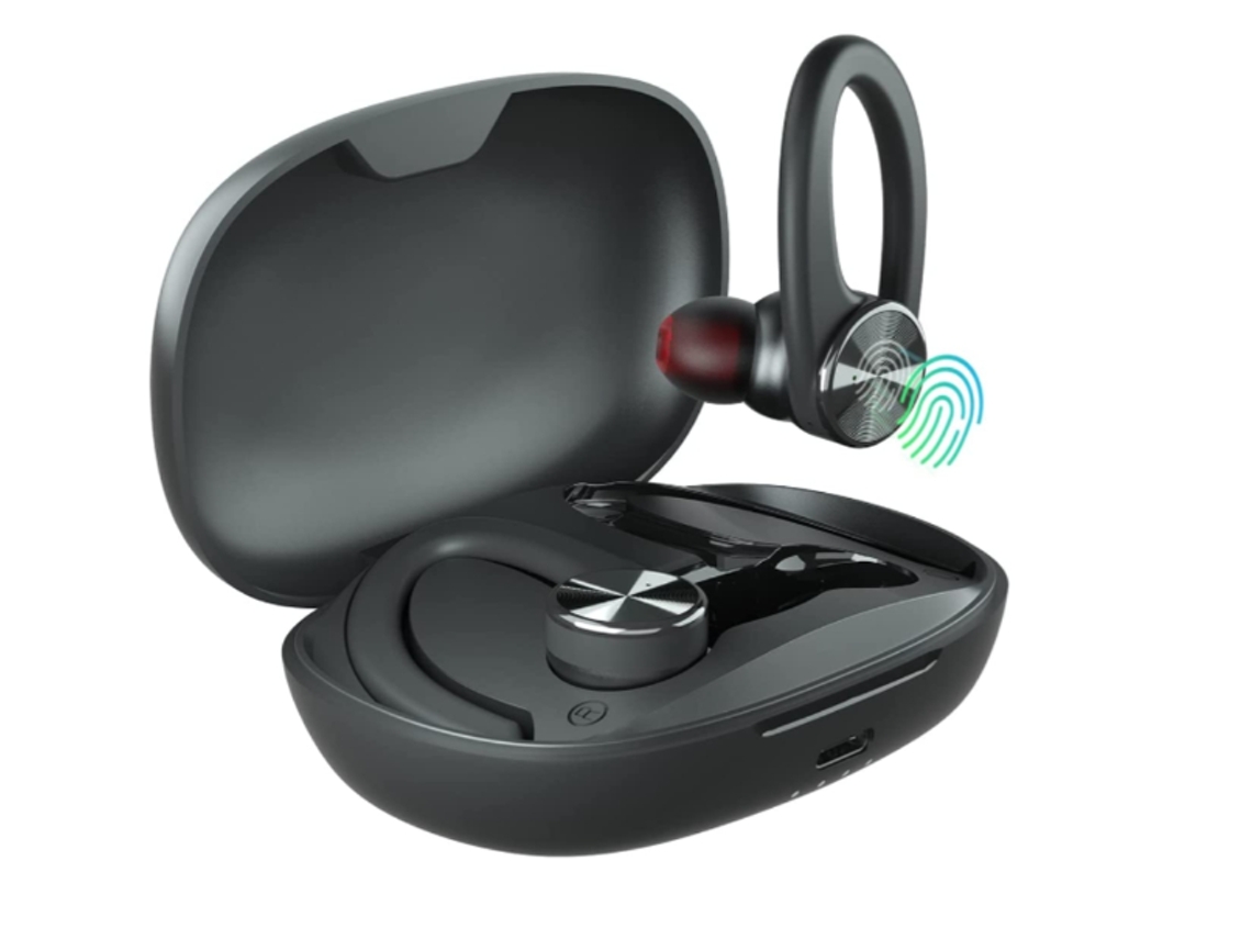 Fone De Ouvido , Auscultadores Bluetooth À Prova De Água Com Microfone Para O Desporto De Trabalho - Preto