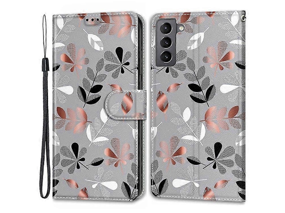 Slots Para Cartão, Estampa À Prova De Choque, Couro Sintético, Suporte, Capa Protetora Flip Com Alça, Compatível Com Samsung Galaxy S22 5g