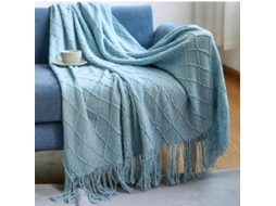 Manta de Tricô para Sofá e Cama Macia Decoração Casa com Pompom Leve Respirável, Macio, Quente, Ideal para Qua