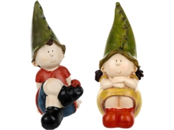 Adornos De Jardim Ao Ar Livre - Dois Duendes De Resina Impermeáveis Para Decoração De Jardim