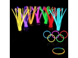 100 Palitos De Luz Em Massa Para Festas - Kit Com Palitos De 20cm, 6h De Brilho, Seguro E Conectores Forte