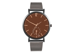 Relógio de quartzo para casal com pulseira de malha, estilo casual moderno (marrom e preto)
