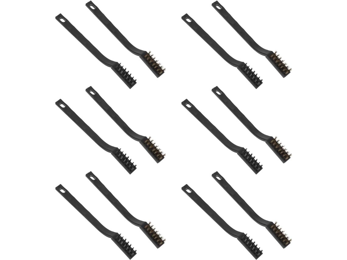 Conjunto De 12 Escovas De Aço Para Ferrugem E Sujeira Com Cabo Ergonômico, Pe Gokoco (6 De Aço, 6 De Cobre)