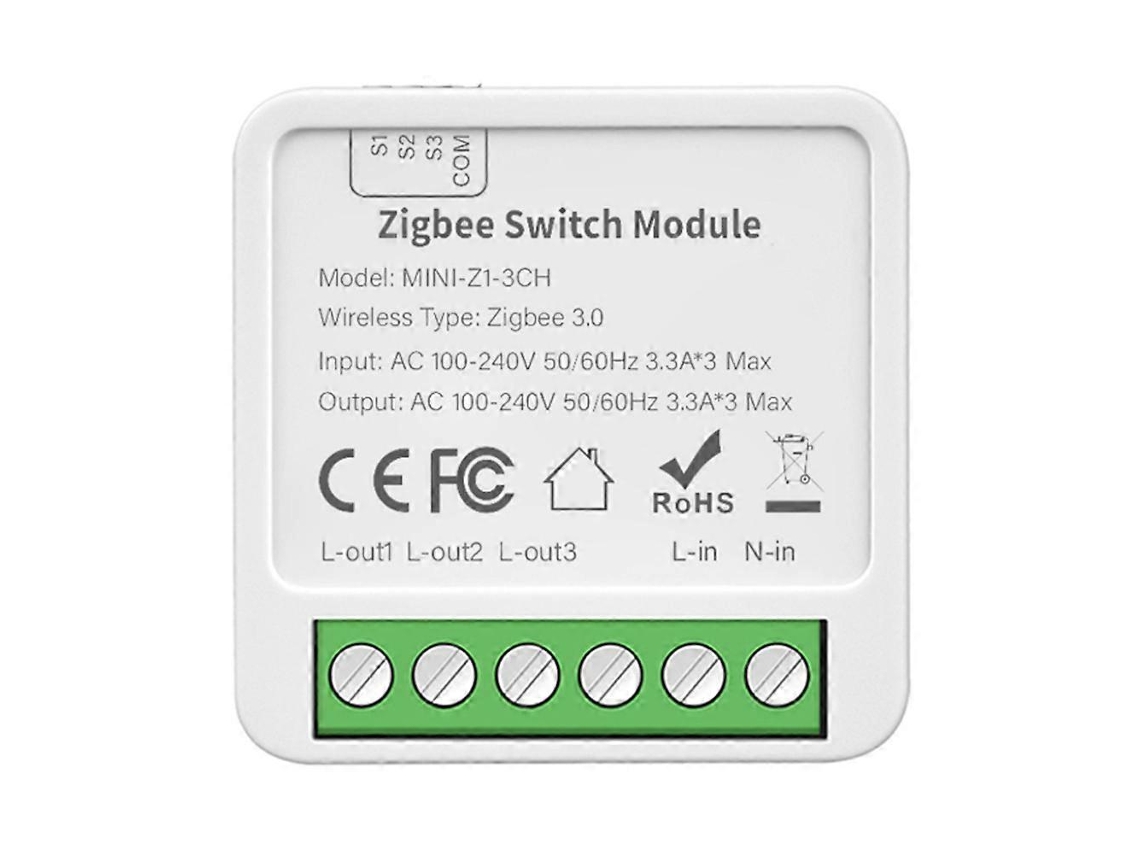 Tuya Zigbee 3 Ch Diy Interruptor Inteligente 3 Vias Controle Relé De Luz Smart Life Controle Remoto Sem Fio Zigb
