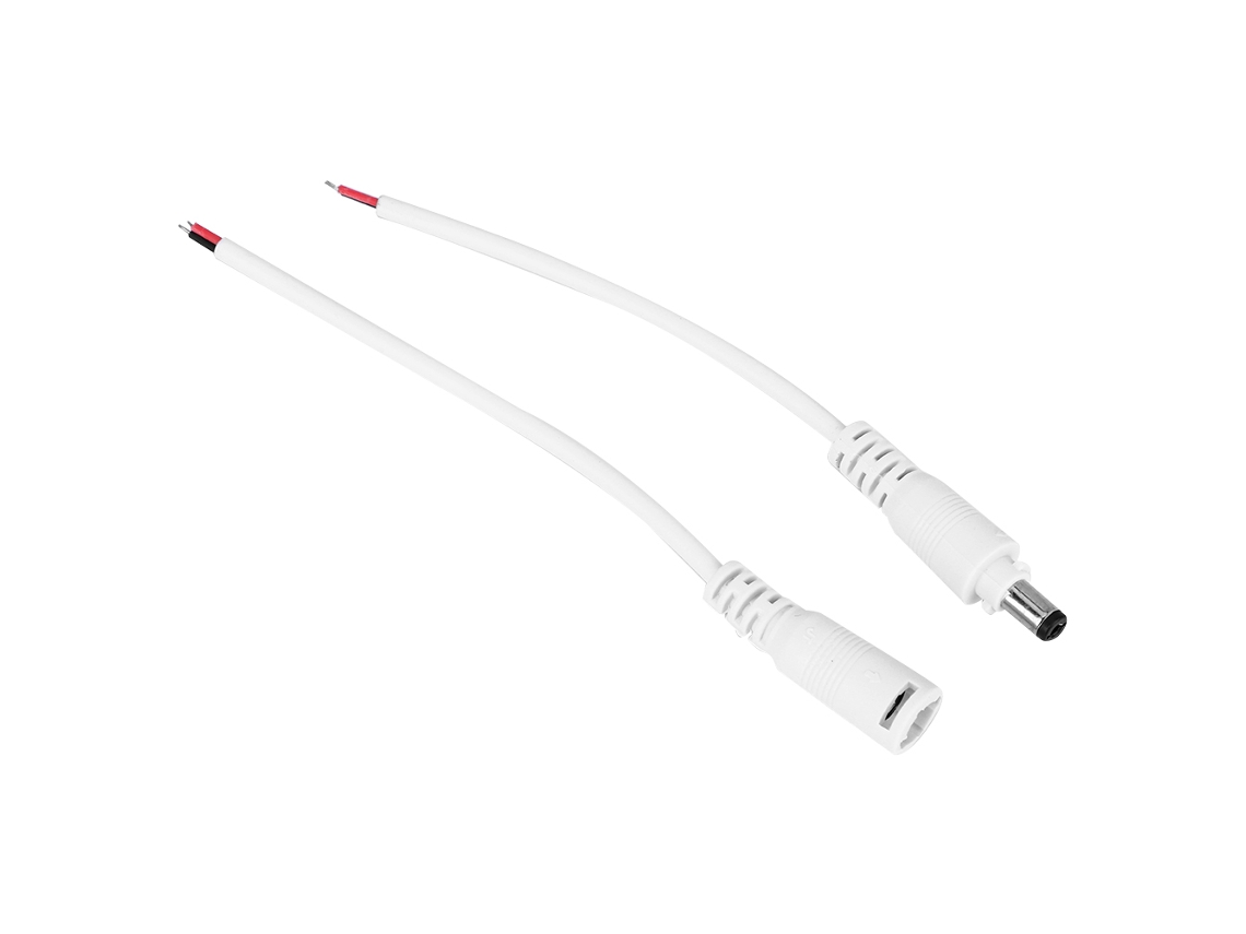 Conector Plug Jack Dc 5.5x2.1mm Com Lock 5 Pares Branco