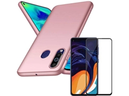 Kit Capa e Película de Vidro 5D Full Cover Samsung Galaxy M40 SlimShield Rosa