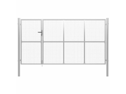 Vidaxl Portão De Jardim Em Aço 350 X 175 Cm Prata