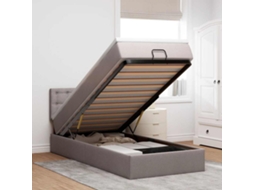 Cama Otomana Com Colchão Leds 90x200 Cm Cinza-acastanhado