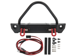 Para Choque Dianteiro De Liga De Alumínio Com Luz Para Axial Scx10 90046 90047 1/10 Rc Crawler Car Pretovayotoy