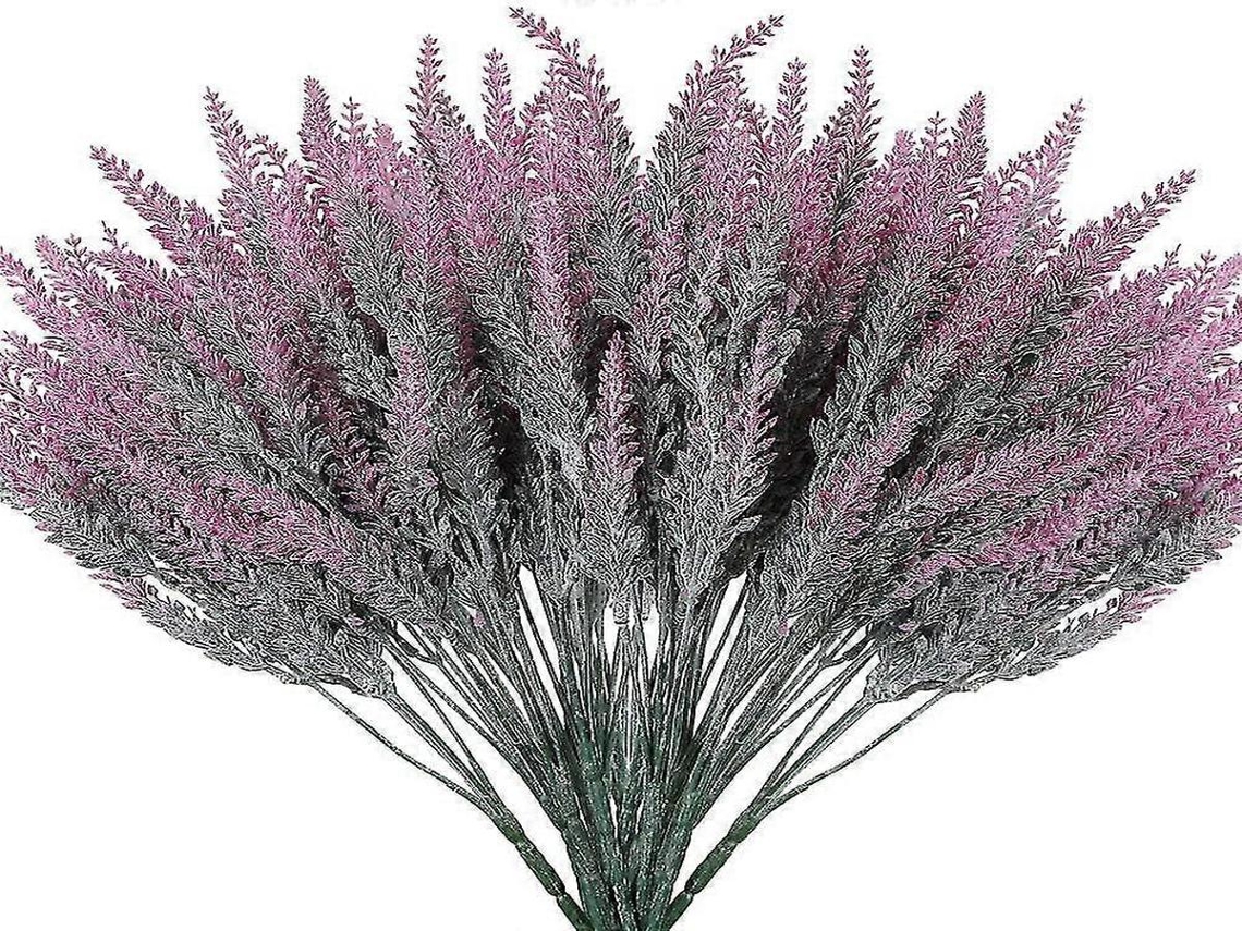 Lavanda Artificial - 12 Flores - Branco, Rosa, Plástico - Para Interiores E Casamentos | Lurelia
