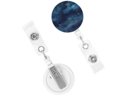 Porta Crachá Retrátil Resistente, Com Espiral Crachá Tema Céu Noturno, Estrelas Do Céu Noturno, Porta Crachás