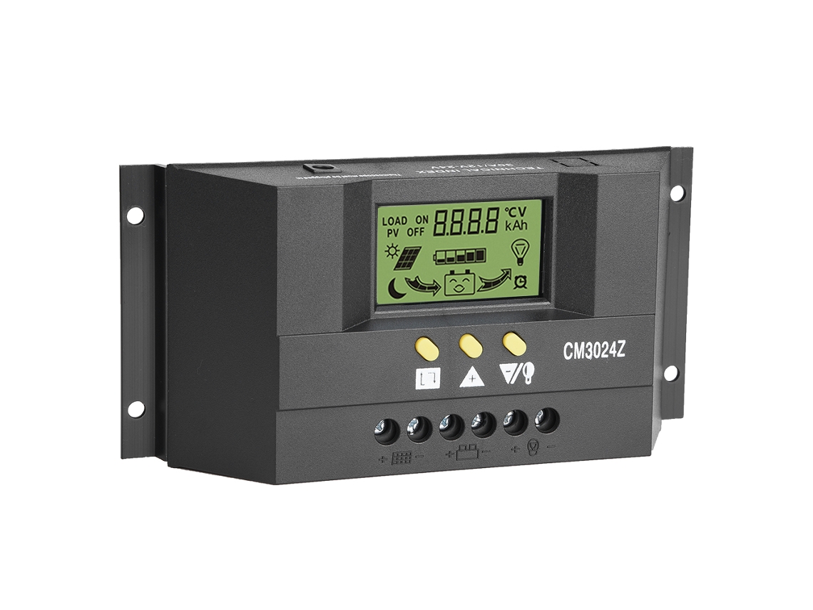 Controlador De Carga Solar Pwm Laxiscreed Com Adaptador 12v/24v E Ecrã Lcd